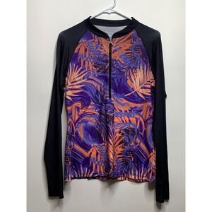 Loco Kaile Womens Size XL Athletic Purple and Orange 1/2 Zip Long Sleeve Shirt